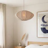 LumenXL Hanglamp Elyora van stof in taupe