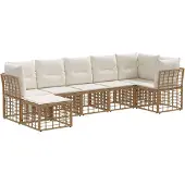 vidaXL Buiten bank set Naturel Polyester