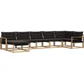 vidaXL Buiten bank set 7 st Wit en zwart Massief Acacia Hout