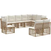 vidaXL Buiten bank set Naturel Polyester