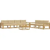 vidaXL Buiten bank set 7 st Wit en Beige
