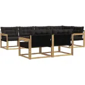 vidaXL Buiten bank set 7 st Wit en zwart