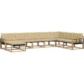 vidaXL Buiten bank set 8 st Wit en Beige Massief Acacia Hout