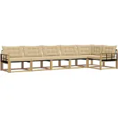 vidaXL Buiten bank set 6 st Wit en Beige