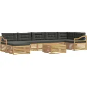 vidaXL Buiten bank set 8 st Wit en antracietkleurig Polyester