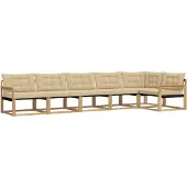 vidaXL Buiten bank set 6 st Wit en Beige