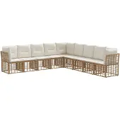 vidaXL Buiten bank set Naturel Polyester