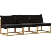 vidaXL Buiten Midden Sofa Massief Acaciahout en Textilene Wit