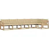 vidaXL Buiten bank set 6 st Wit en Beige