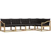 vidaXL Buiten bank set 5 st Wit en zwart