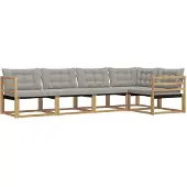 vidaXL Buiten bank set 5 st Wit en Lichtgrijs