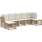 vidaXL Buiten bank set Naturel Polyester
