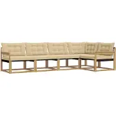 vidaXL Buiten bank set 5 st Wit en Beige
