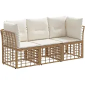 vidaXL Buiten bank set Naturel Polyester