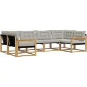 vidaXL Buiten bank set 6 st Wit en Lichtgrijs