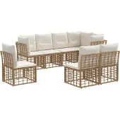 vidaXL Buiten bank set Naturel Polyester