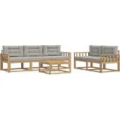 vidaXL Buiten bank set 6 st Wit en Lichtgrijs