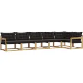 vidaXL Buiten bank set met kussen 6 pcs Wit en zwart