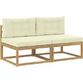 vidaXL Buiten Midden Sofa 2 st 2-zits Massief Acacia Hout