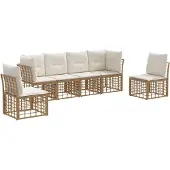 vidaXL Buiten bank set Naturel Polyester