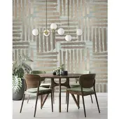 Marburg Fotobehang Strepen - Mintgroen - Taupe - Oud-goud - 2,70 M X 53 Cm