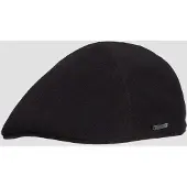 Stetson Flat Cap Texas Oorkleppen| Zwart Wool Cashmere EF Maat 55