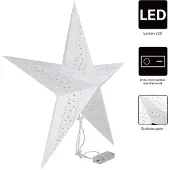 Casaria Kerstster Papier LED Crème Ø60cm 5 Punten Gaatjes