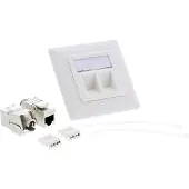 InLine Cat.6A encastré 2x RJ45 blanc RAL9010