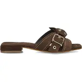 Stefano lauran Dames Slippers 25037 - Bruin - Maat 42