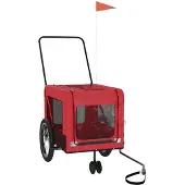 Syfax Hondenfietstrailer oxford stof en ijzer rood en zwart