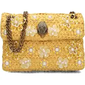 Kurt Geiger London Dames Schoudertassen Raffia Mini Kensington - Geel - Maat ONESIZE