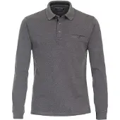 Casamoda Regular Fit Poloshirt lange mouw blauw, Motief