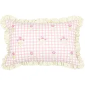 Atmosphera Geborduurd Rozenbloem Sierkussen - 58x10x38cm - Roze