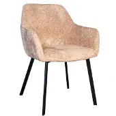 Lizzely Garden & Living Eetkamerstoel met armleuning Yurgan chenille taupe eetstoel