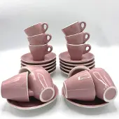 &Klevering Espressokopjes set van 12 stuks roze