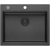 Hak Granieten keukenspoelbak, mono, 59,5x50cm, carbon