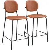 Happy Garden Set van 2 EDMOND cognac imitatie barkrukken