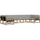 vidaXL Buiten bank set 7 st Wit en Lichtgrijs