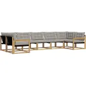 vidaXL Buiten bank set 7 st Wit en Lichtgrijs