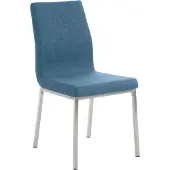 Lomadox CLP Esskamerstoel Colmar, bekleding: stof, frame: roestvrij staal, kleur: blauw