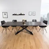 Riess Uitschuifbare eettafel PROMETHEUS 180-220-260cm lava keramiek gemaakt in Italie - 38557