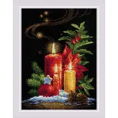 Riolis - Kerstlicht 2056 Kerstborduurpakketten 7" x9 Borduurpakketten voor beginners en gevorderden Borduurpakketten voor volwassenen Telsteekpak