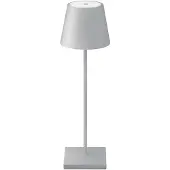 Sigor LED-acculamp Nuindie, USB-C, grijs, IP54, dimbaar, alu / grijs / zink, Woon-/ Eetkamer, Aluminium, Modern