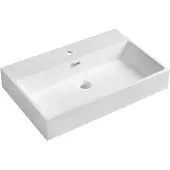 Hak Aquatic wastafel, gegoten marmer, 70x46cm, wit