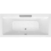 Polysan Cascata Whirlpool bad, 185x85x45cm, RVS cascade uitloop, Active Hydro-Air, chroom