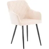 CLP Eetkamerstoel Shila, gestoffeerd, beige. Materiaal: fluweel