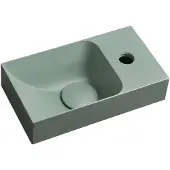 Sapho Piccolino betonnen wastafel 30,8x17cm, kraan rechts, groen