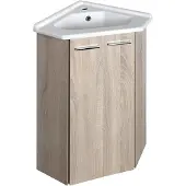 Aqualine Zoja Vanity hoekmeubel 39x74x39cm, eiken platina