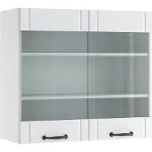 Vicco Fame-Line Glazen keukenkast – 80 cm Wit Landhuis
