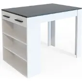 Vicco Repose Eetkamertafel – 67 x 100 cm Antraciet/wit